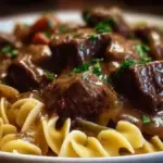 Crockpot Beef Tips and Noodles