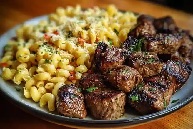 Garlic Butter Steak Bites with Creamy Pepper Jack Pasta