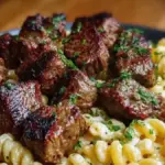Garlic Butter Steak Bites with Creamy Pepper Jack Pasta