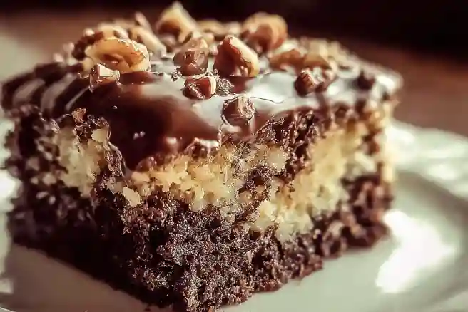 German Chocolate Poke Cake