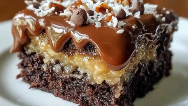 German Chocolate Poke Cake