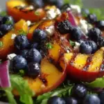Grilled Peach Blueberry Salad