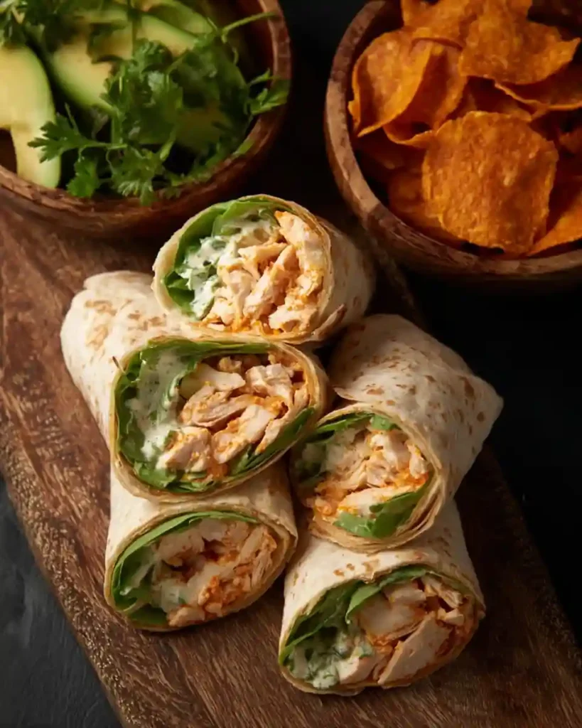 High Protein Buffalo Chicken Wraps