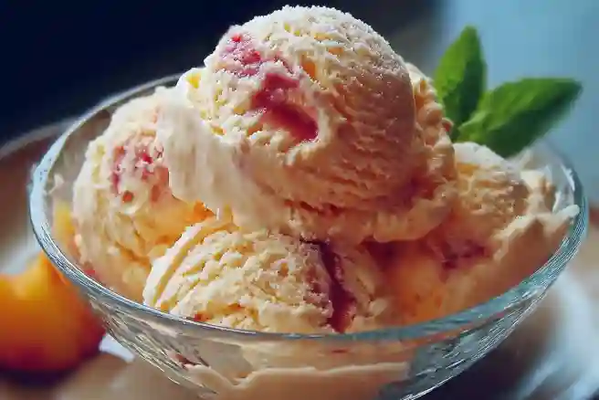 Homemade Peach Ice Cream