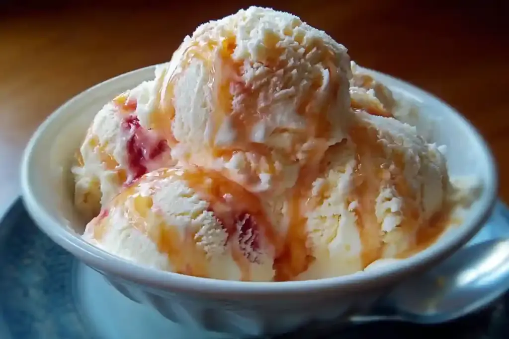 Homemade Peach Ice Cream