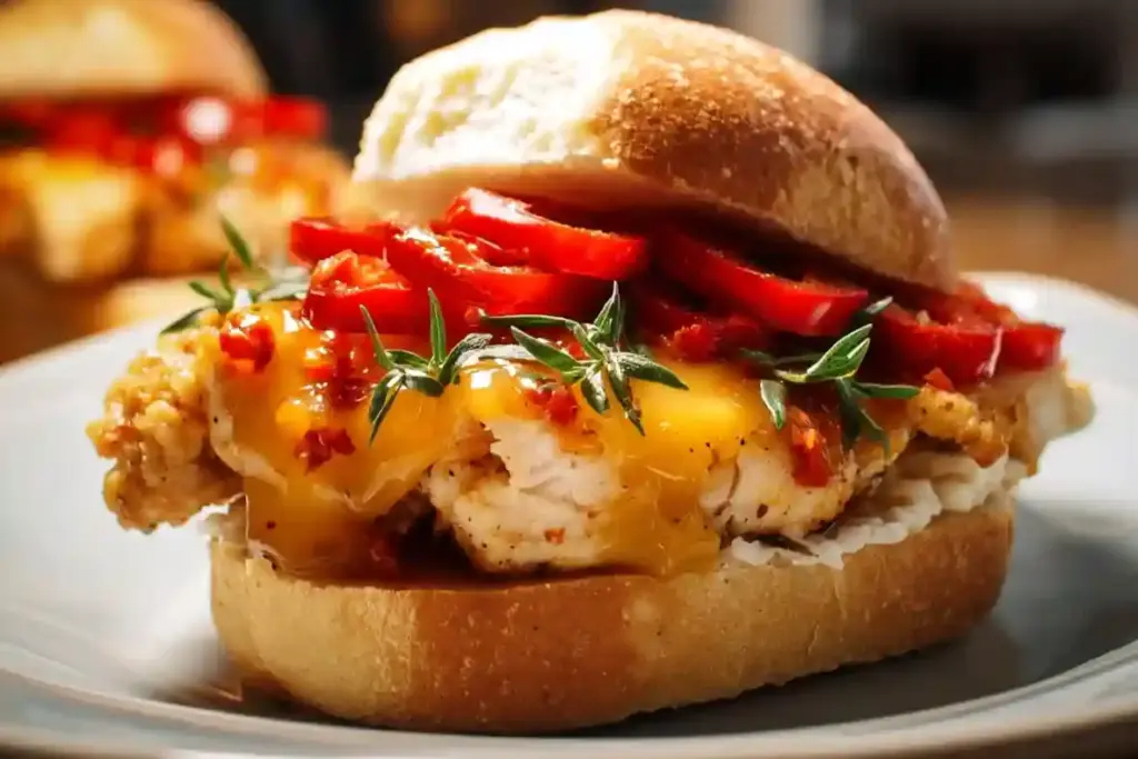 Honey Pepper Pimento Chicken Sandwich