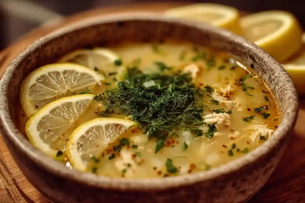 Mediterranean Lemon Chicken Soup