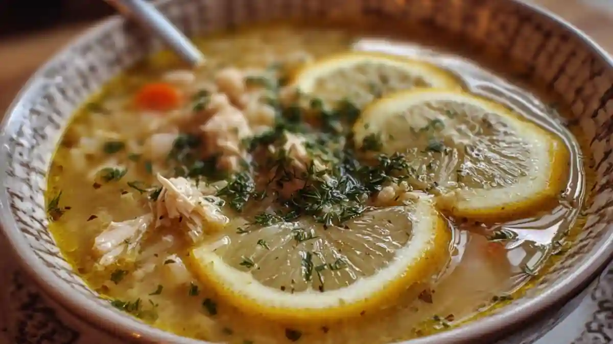 Mediterranean Lemon Chicken Soup