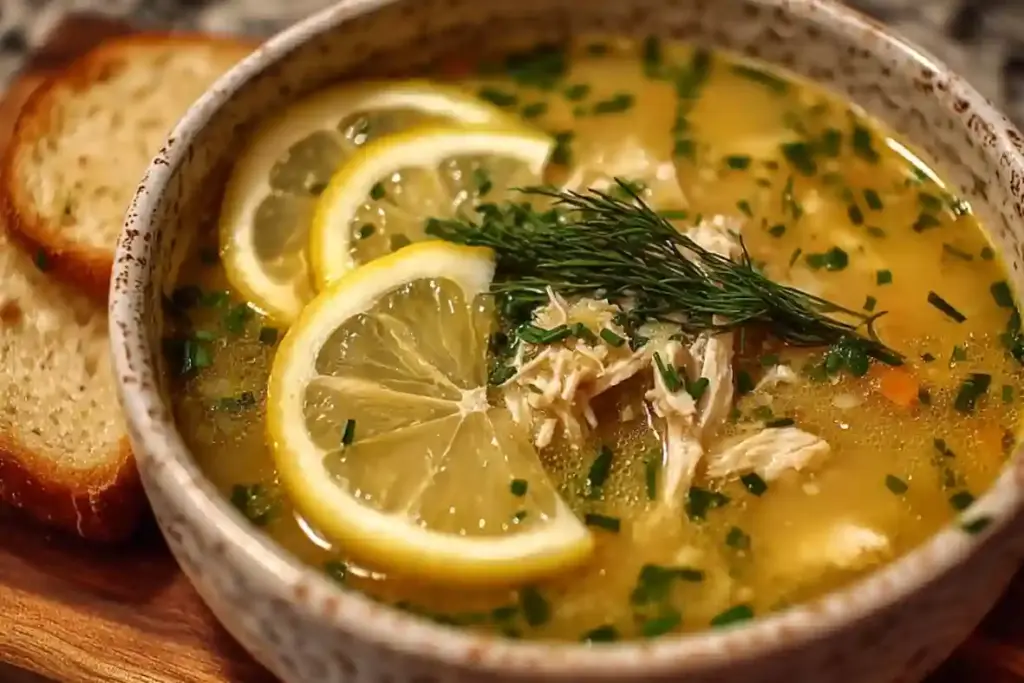 Mediterranean Lemon Chicken Soup