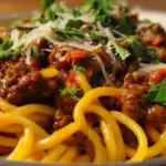 One-Skillet Zesty Honey Chili Beef Pasta