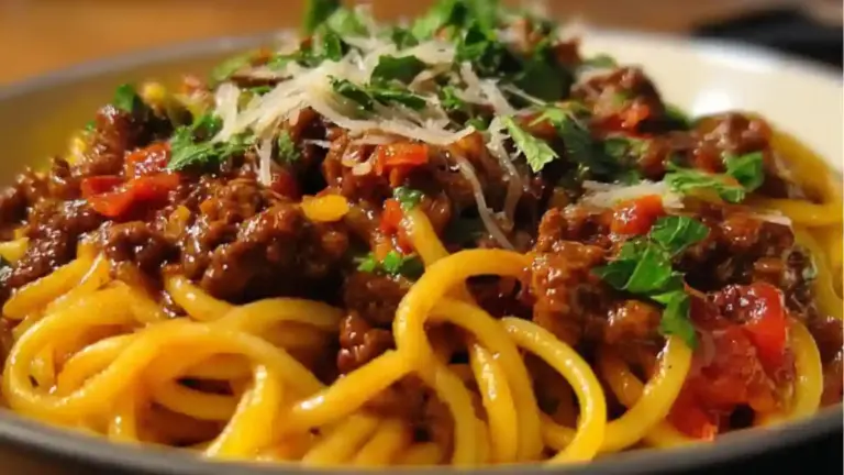 One-Skillet Zesty Honey Chili Beef Pasta
