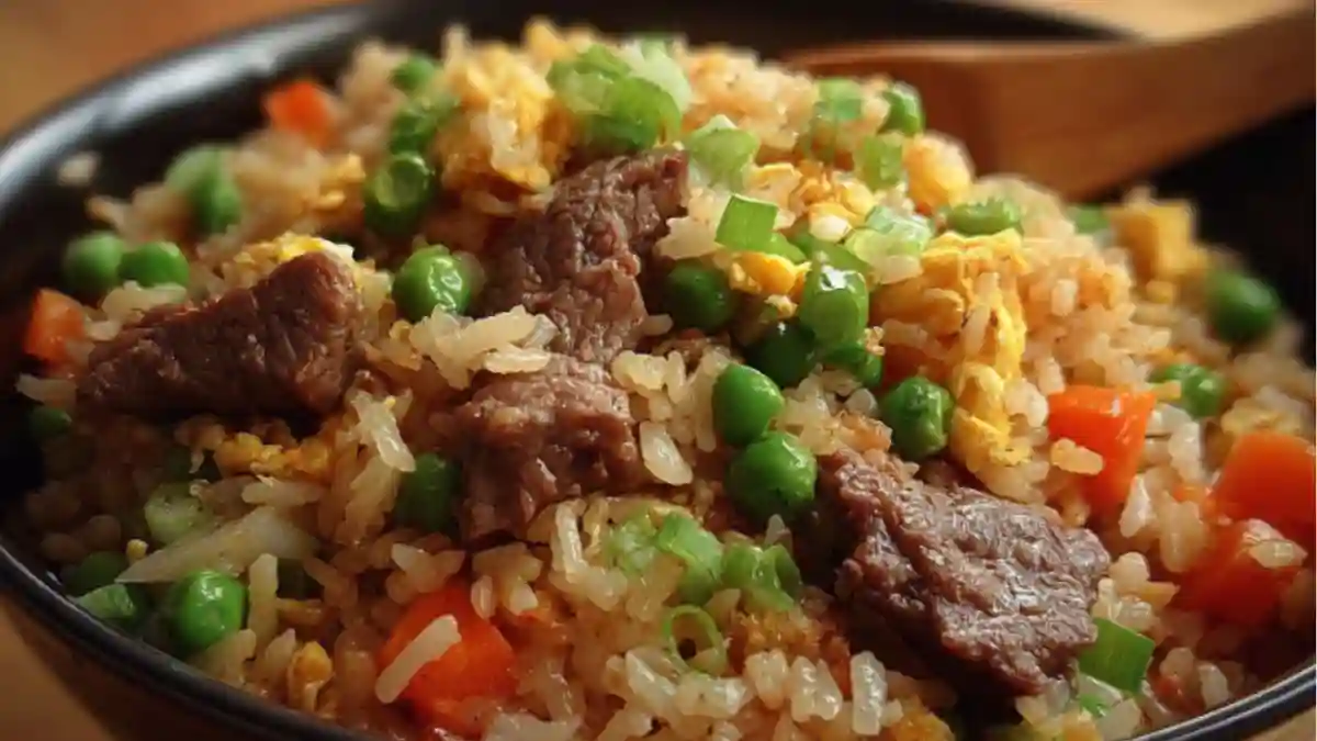 Onion Beef Fried Rice
