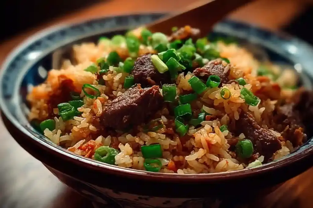 Onion Beef Fried Rice