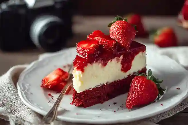 Red Velvet Strawberry Cheesecake