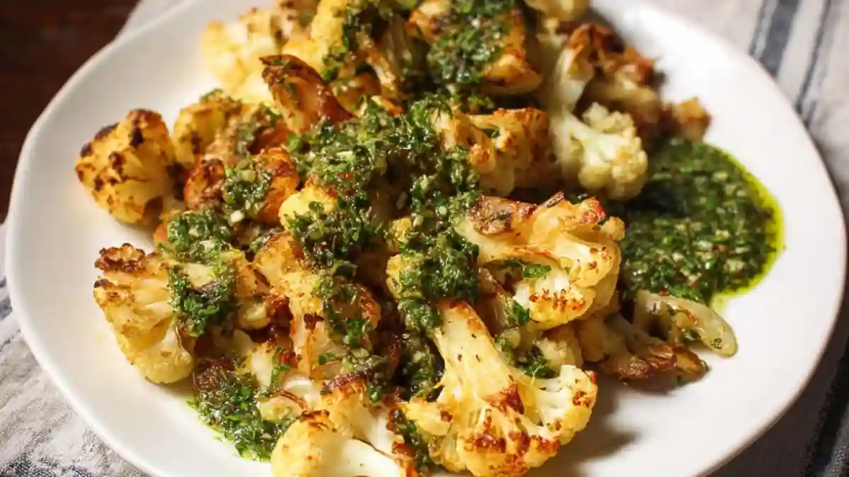 Roasted Cauliflower with Chimichurri Sauce