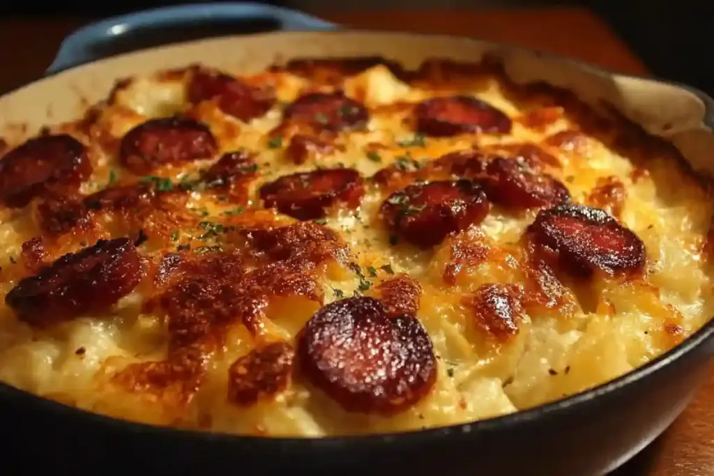 Smoked Sausage & Cheesy Potato Casserole