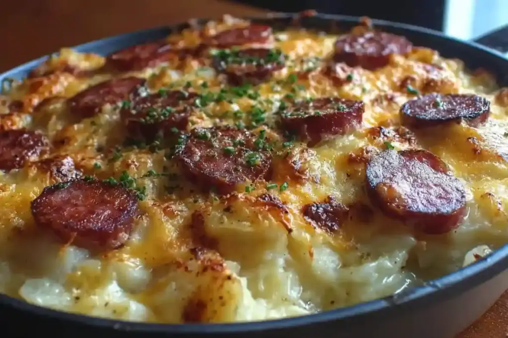 Smoked Sausage & Cheesy Potato Casserole
