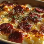 Smoked Sausage & Cheesy Potato Casserole