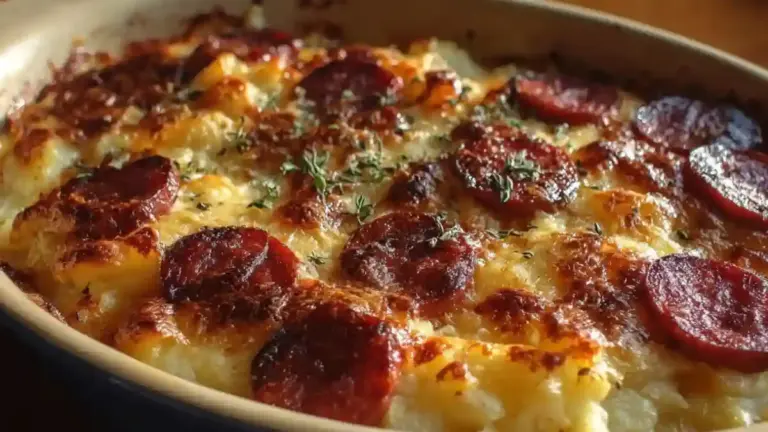 Smoked Sausage & Cheesy Potato Casserole