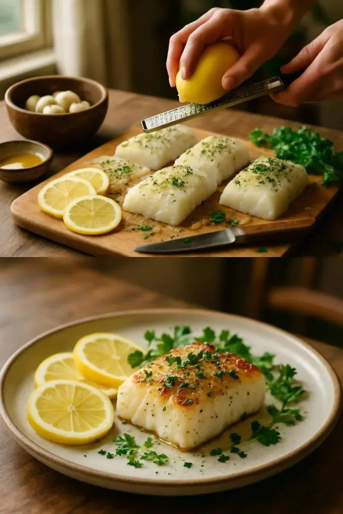Baked Cod with Lemon and Garlic