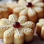 Four-ingredient Christmas shortbread cookies on a festive plate