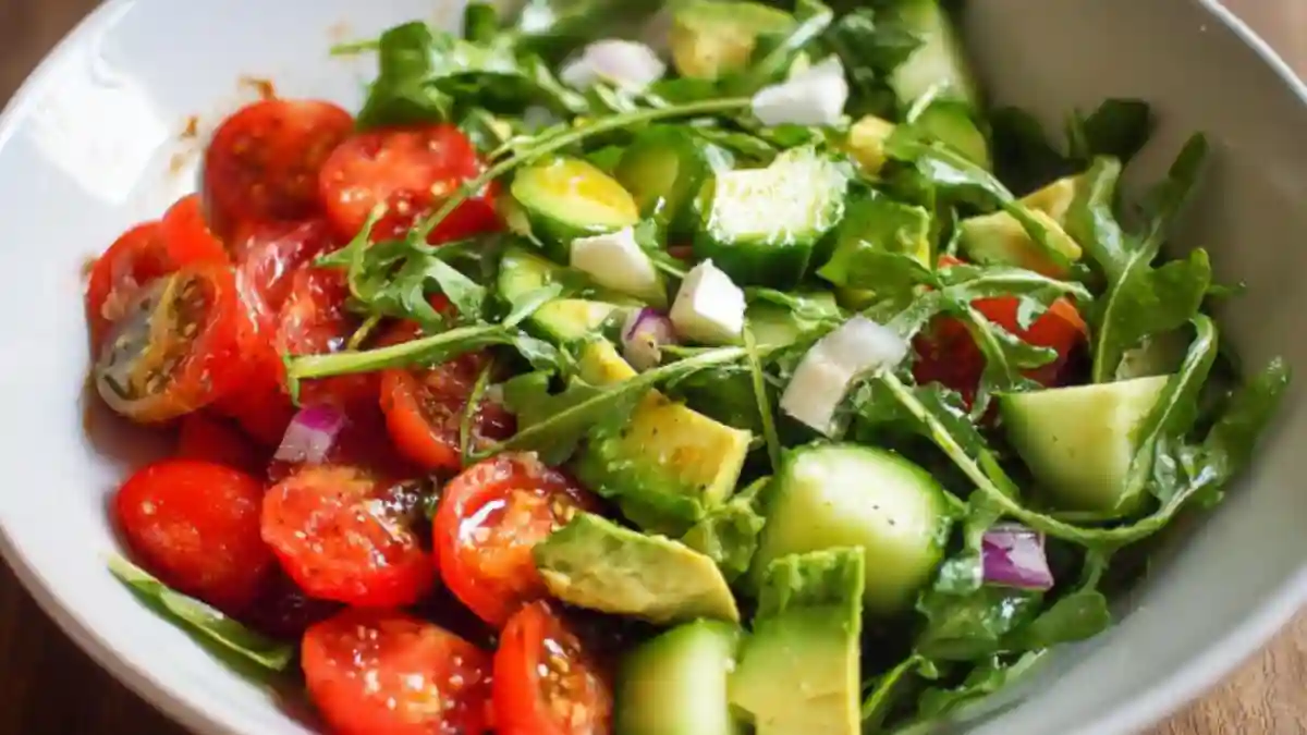 Arugula, Avocado, Tomato, and Cucumber Salad