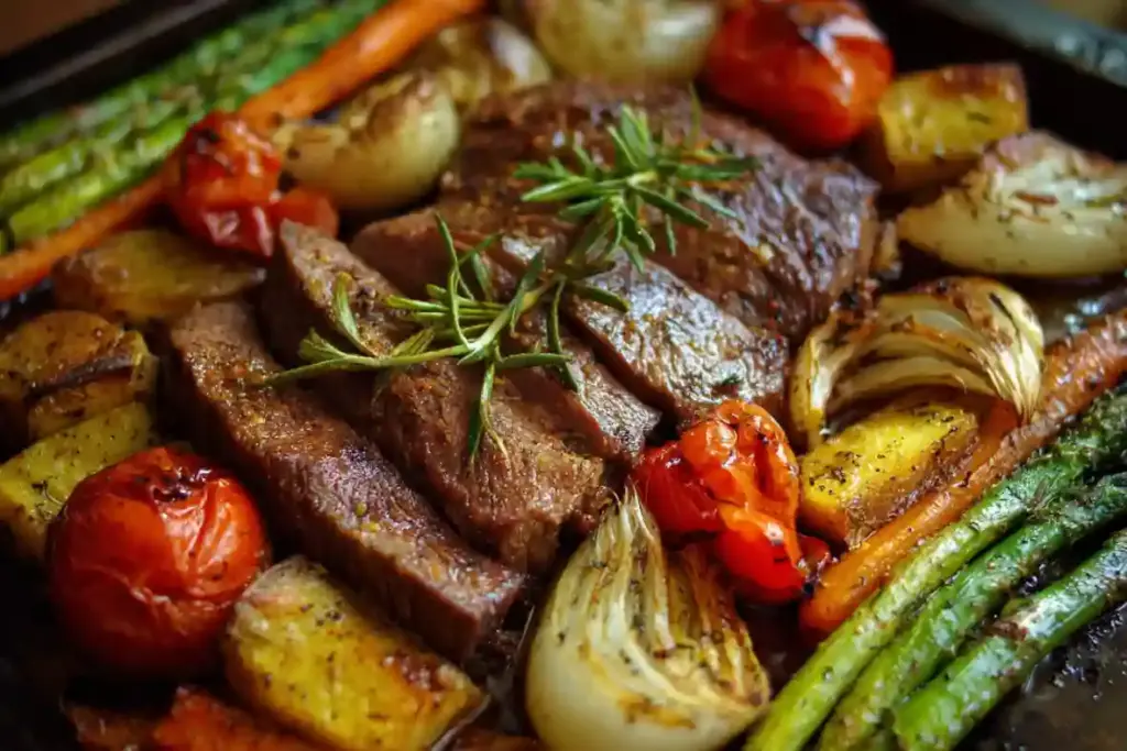 Baked Steak with Vegetables