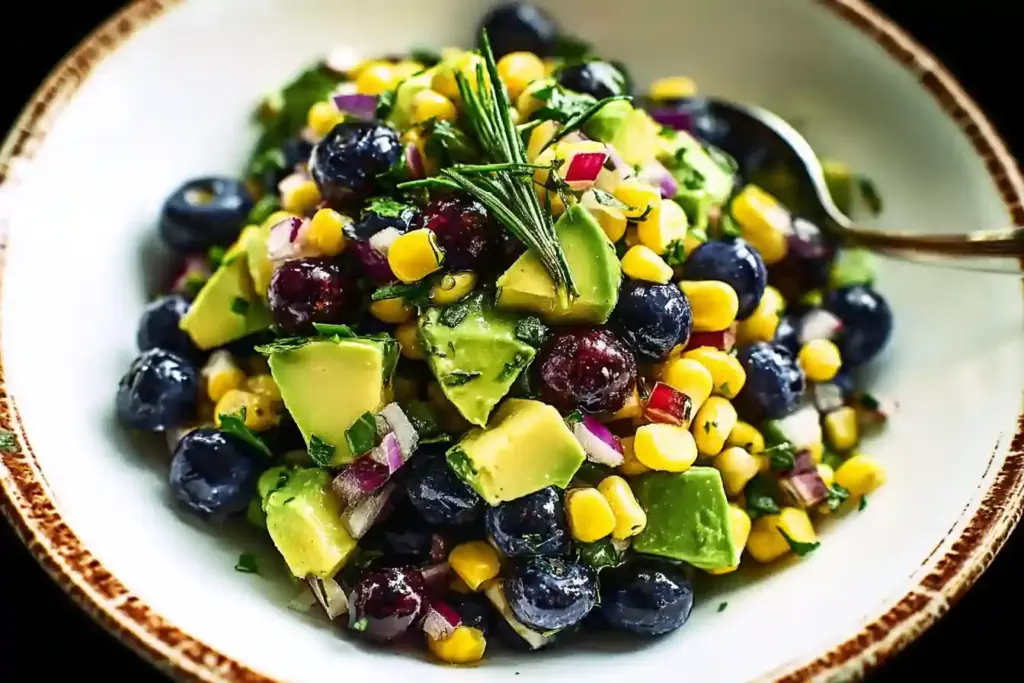 Blueberry, Corn, and Avocado Chopped Salad