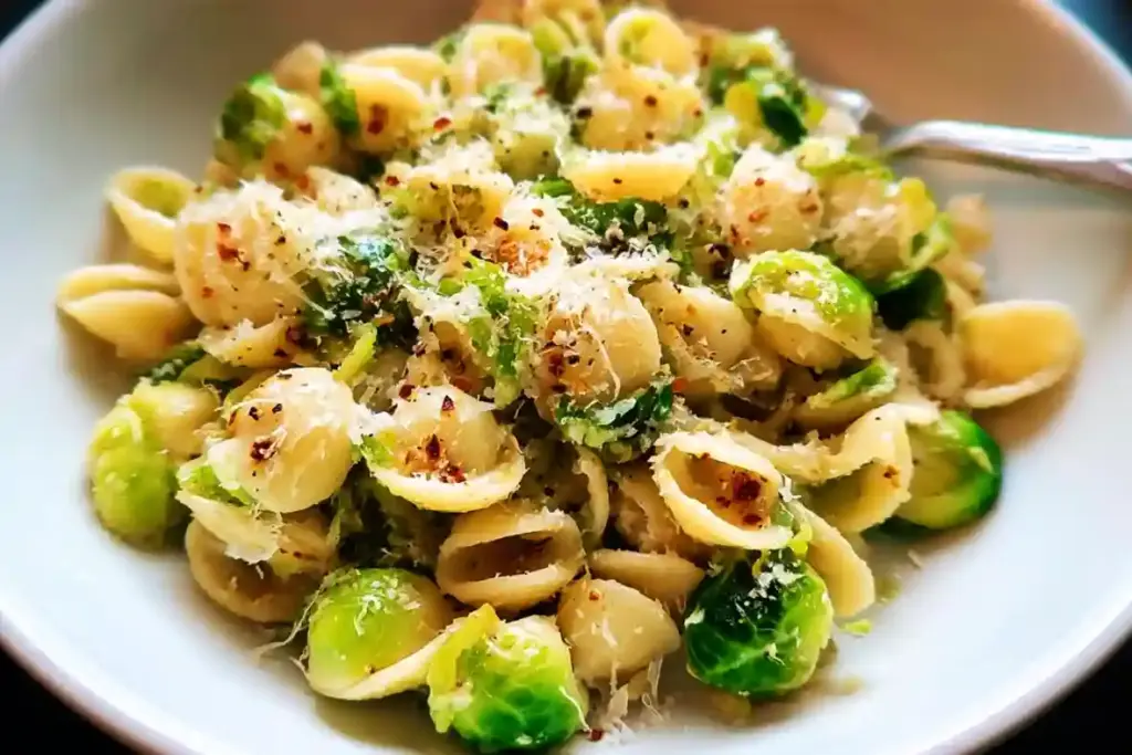 Brussels Sprouts Parmesan Pasta