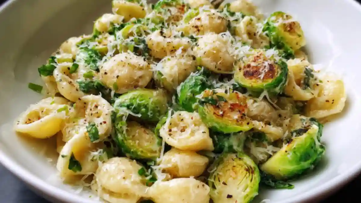Brussels Sprouts Parmesan Pasta
