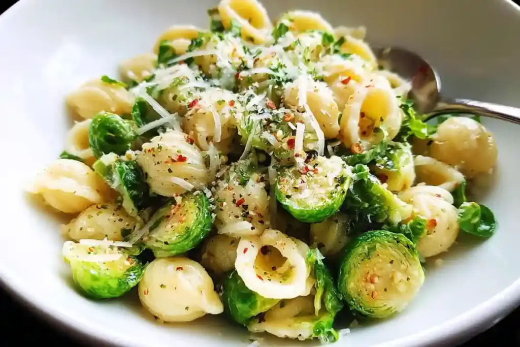 Brussels Sprouts Parmesan Pasta