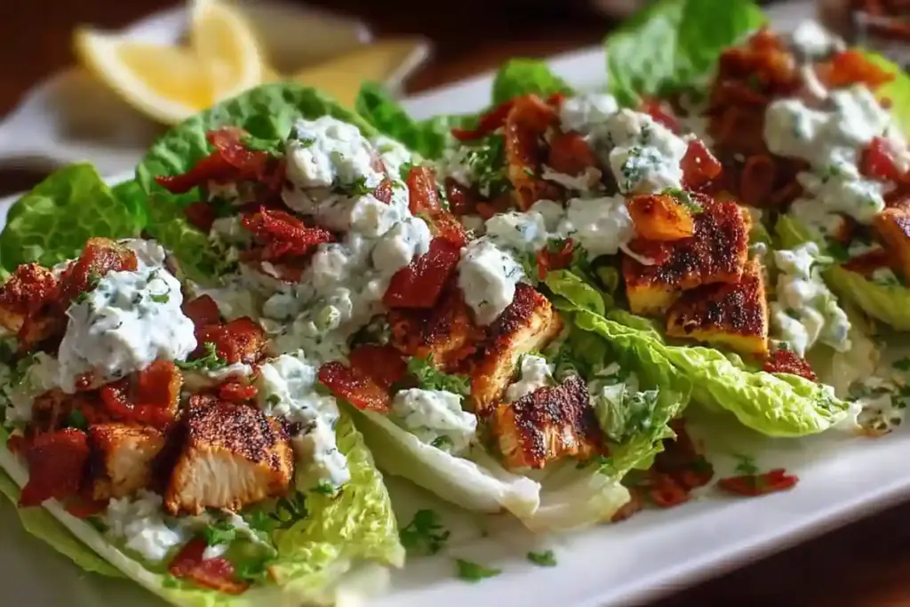 Chicken Bacon Ranch Lettuce Boats