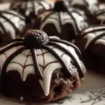 Delicious spider cupcakes decorated for Halloween with chocolate frosting and gummy spiders.