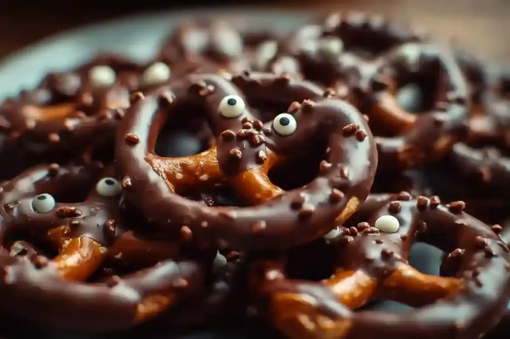 Creepy Chocolate Pretzels