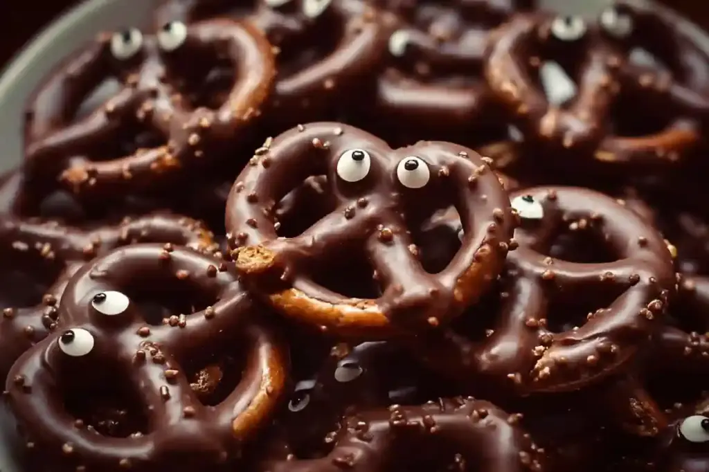 Creepy Chocolate Pretzels