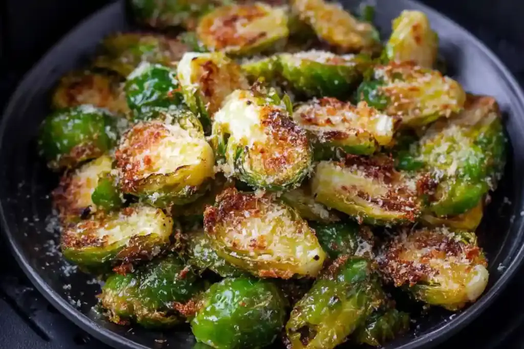 Crispy Parmesan Air Fryer Brussels Sprouts