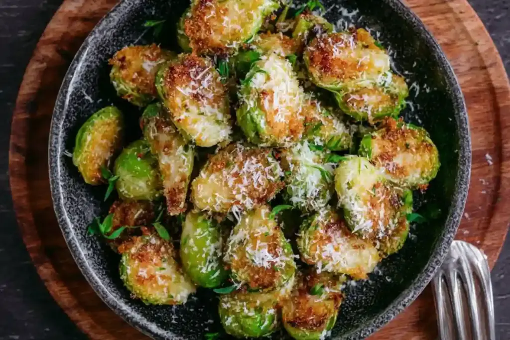 Crispy Parmesan Air Fryer Brussels Sprouts