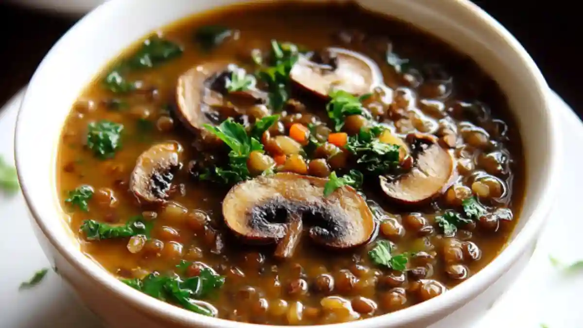 French Lentil and Mushroom Soup