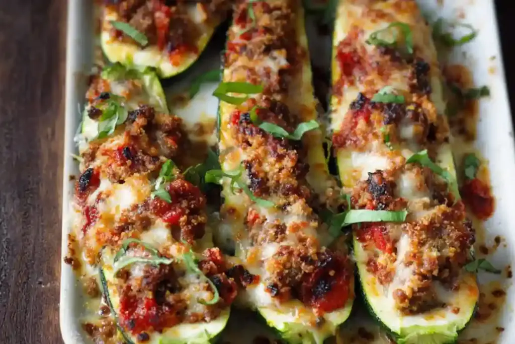 Italian Stuffed Zucchini Boats