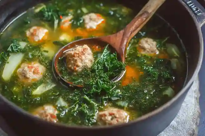 Meatball Kale Soup