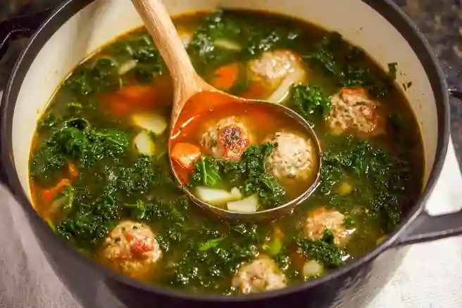 Meatball Kale Soup