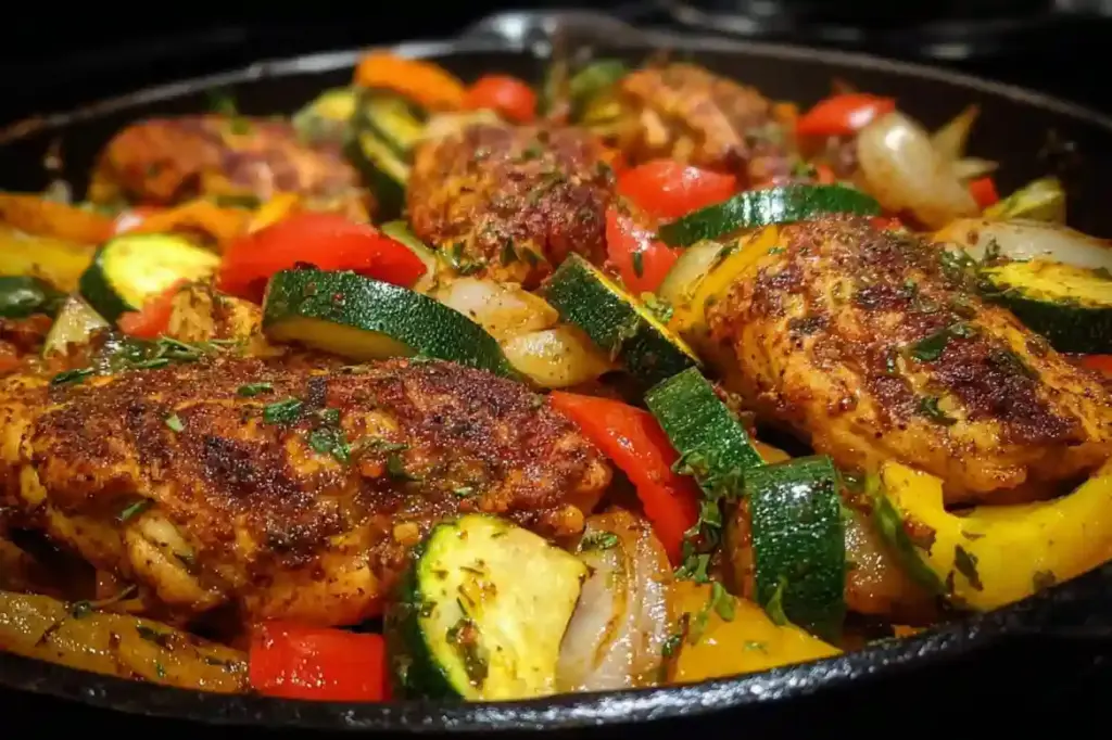 One Pan Spicy Cajun Chicken and Veggies