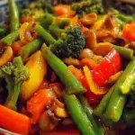Colorful one pot vegetable stir fry with fresh veggies and seasonings
