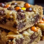 Reece's Pieces Chocolate Chip Cookie Bars