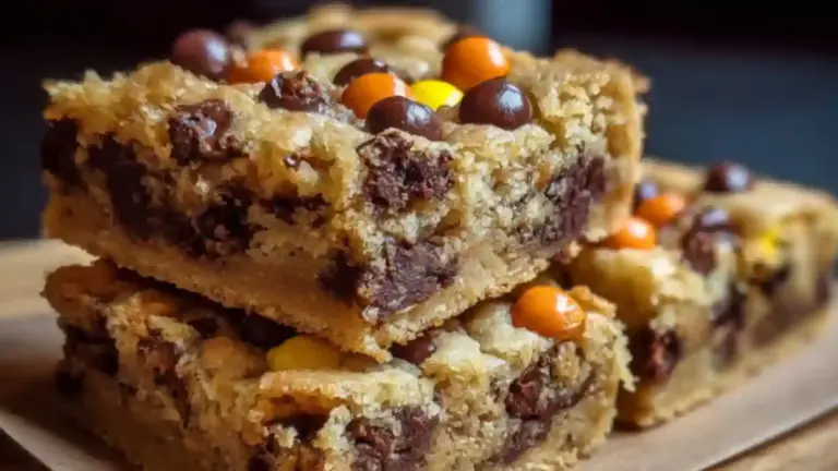 Reece's Pieces Chocolate Chip Cookie Bars