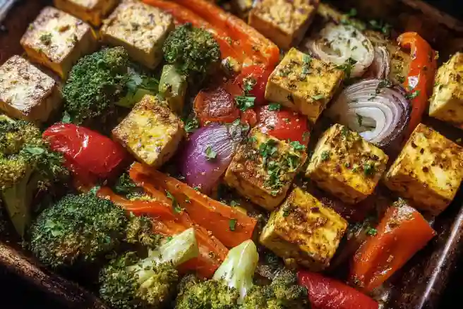Sheet Pan Garlic Herb Tofu and Veggies