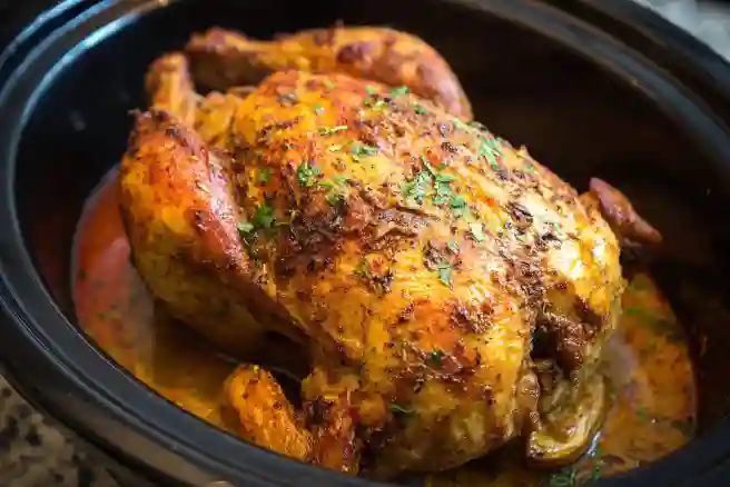 Slow Cooker Chicken Whole Rotisserie Style