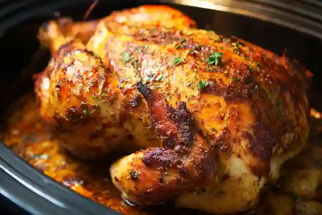 Slow Cooker Chicken Whole Rotisserie Style