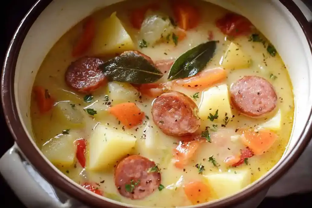 Smoked Sausage, Apple, and Potato Soup