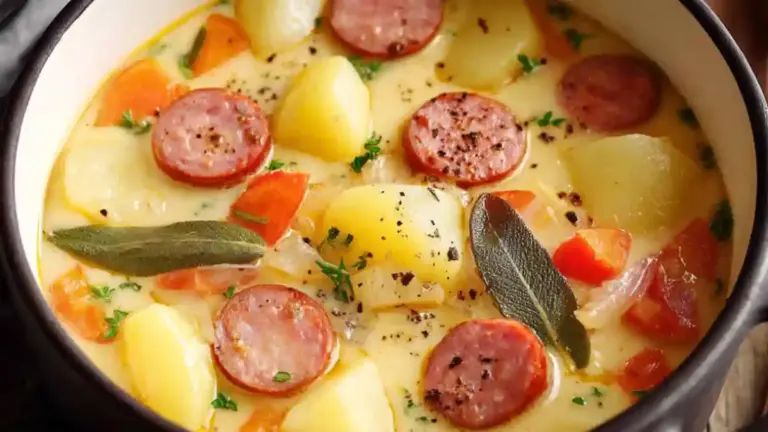 Smoked Sausage, Apple, and Potato Soup
